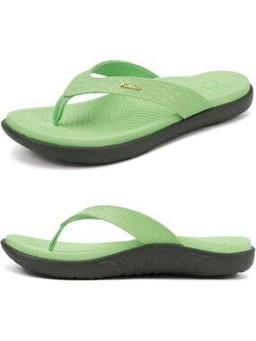 Women's Mint Green Arch Support Yoga Mat Thong Slip On Flip Flop Sandal Shoes